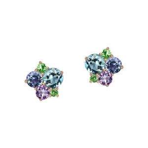 Boucles d'oreilles or rose pierres fines - Isabelle Langlois