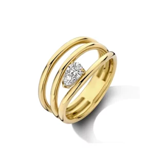Bague moderne et originale diamant poire