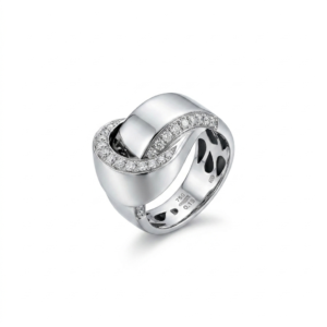 Bague en or blanc et diamants