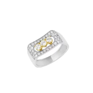 Bague en or blanc et jaune sertie de diamants