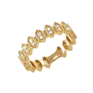 Alliance en or jaune et diamants