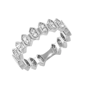 Alliance en or blanc et diamants originale