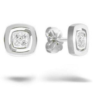 Boucles d'oreilles or blanc et diamants