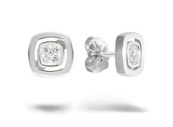 Boucles d'oreilles or blanc et diamants