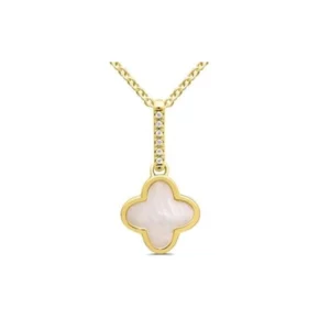 Collier en or jaune nacre et diamants